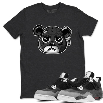 4s Fear shirts to match jordans Sneaker Bear Face sneaker match tees Air Jordan 4 Retro Fear match shoes to clothes SNRT Sneaker Tees unisex cotton Charcoal Heather 1 shirts