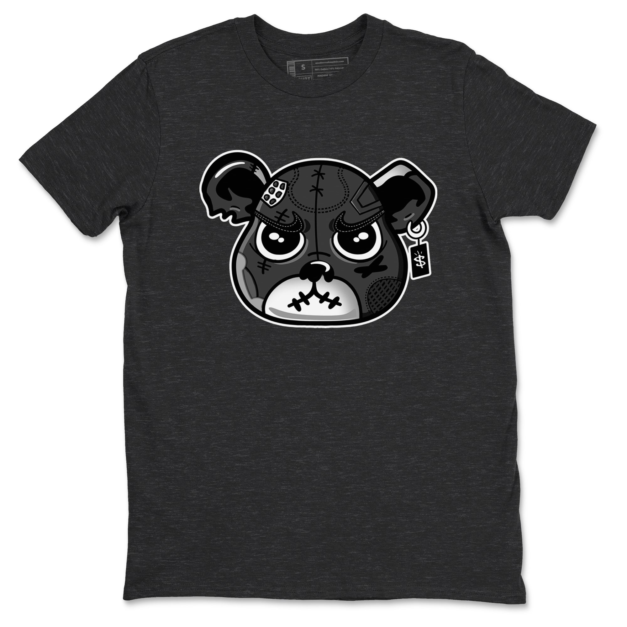 4s Fear shirts to match jordans Sneaker Bear Face sneaker match tees Air Jordan 4 Retro Fear match shoes to clothes SNRT Sneaker Tees unisex cotton Charcoal Heather 2 shirts