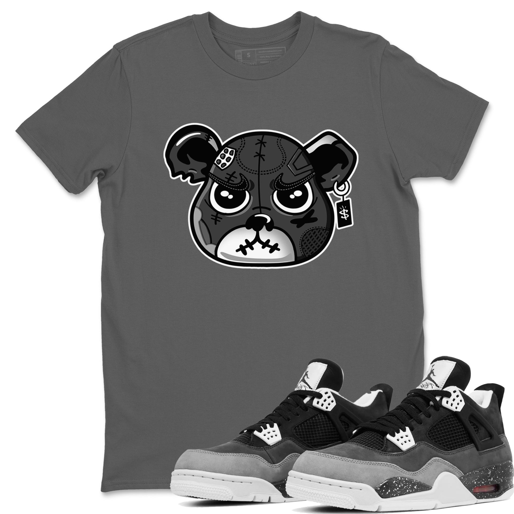 4s Fear shirts to match jordans Sneaker Bear Face sneaker match tees Air Jordan 4 Retro Fear match shoes to clothes SNRT Sneaker Tees unisex cotton Cool Grey 1 shirts