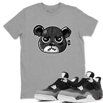 4s Fear shirts to match jordans Sneaker Bear Face sneaker match tees Air Jordan 4 Retro Fear match shoes to clothes SNRT Sneaker Tees unisex cotton Heather Grey 1 shirts