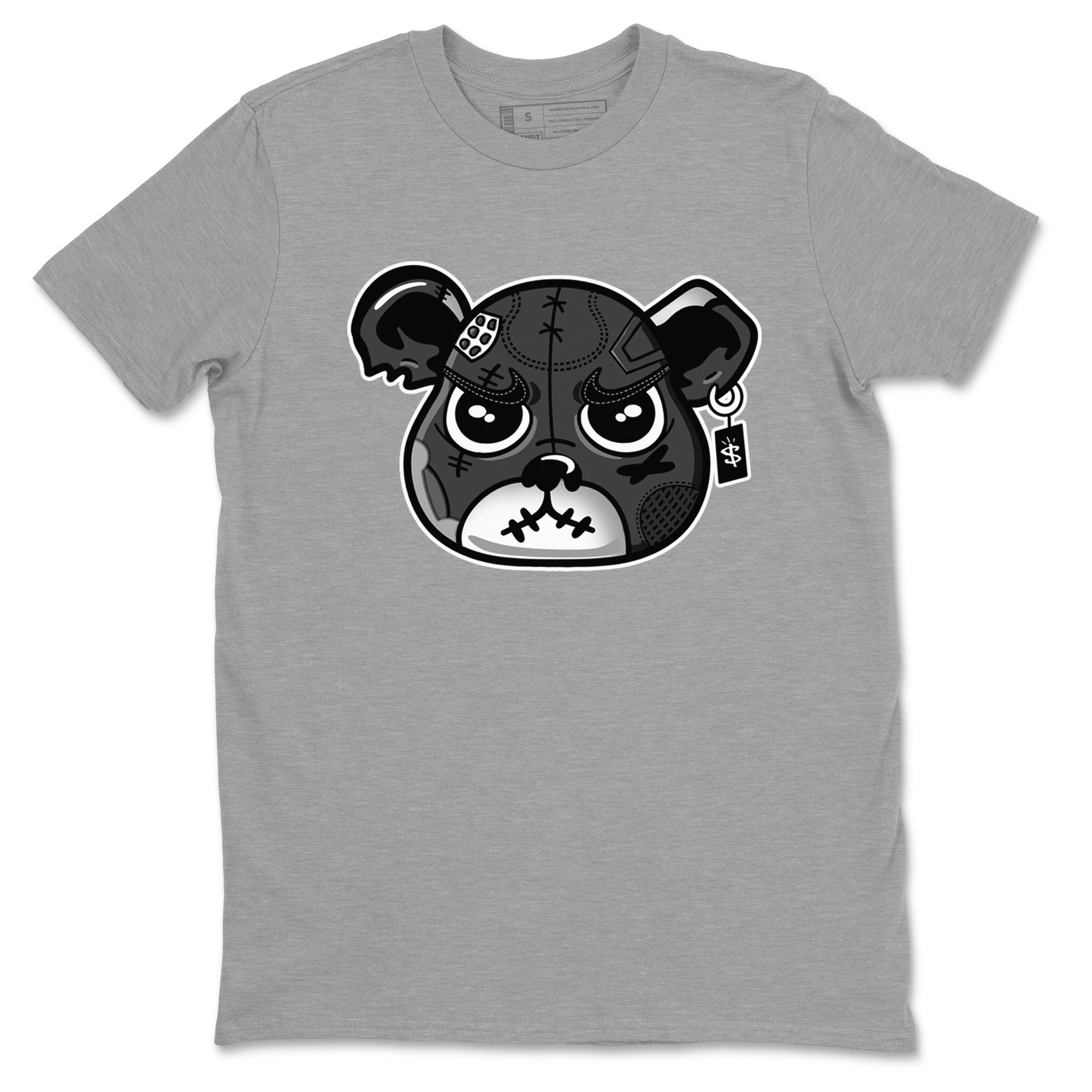 4s Fear shirts to match jordans Sneaker Bear Face sneaker match tees Air Jordan 4 Retro Fear match shoes to clothes SNRT Sneaker Tees unisex cotton Heather Grey 2 shirts