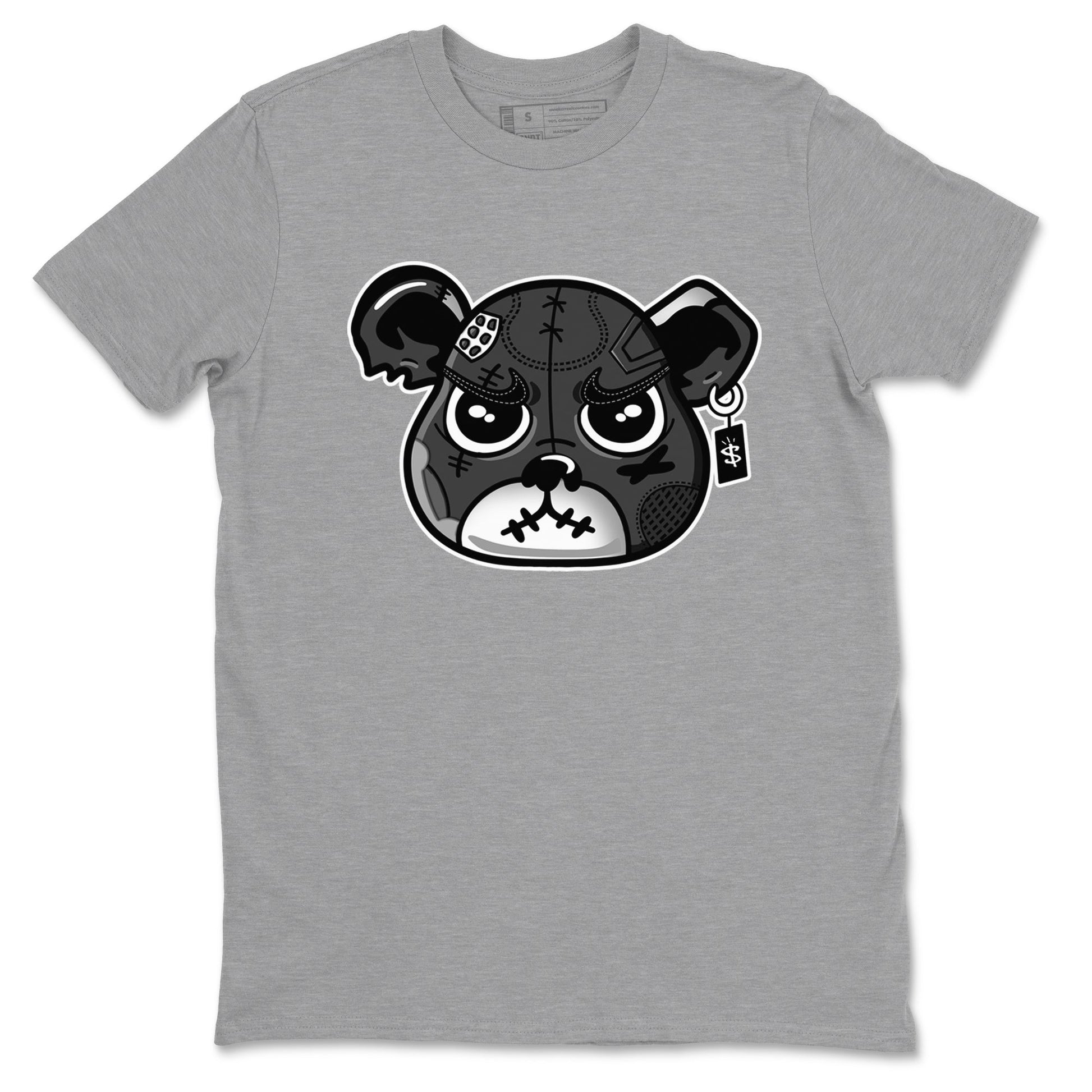 4s Fear shirts to match jordans Sneaker Bear Face sneaker match tees Air Jordan 4 Retro Fear match shoes to clothes SNRT Sneaker Tees unisex cotton Heather Grey 2 shirts