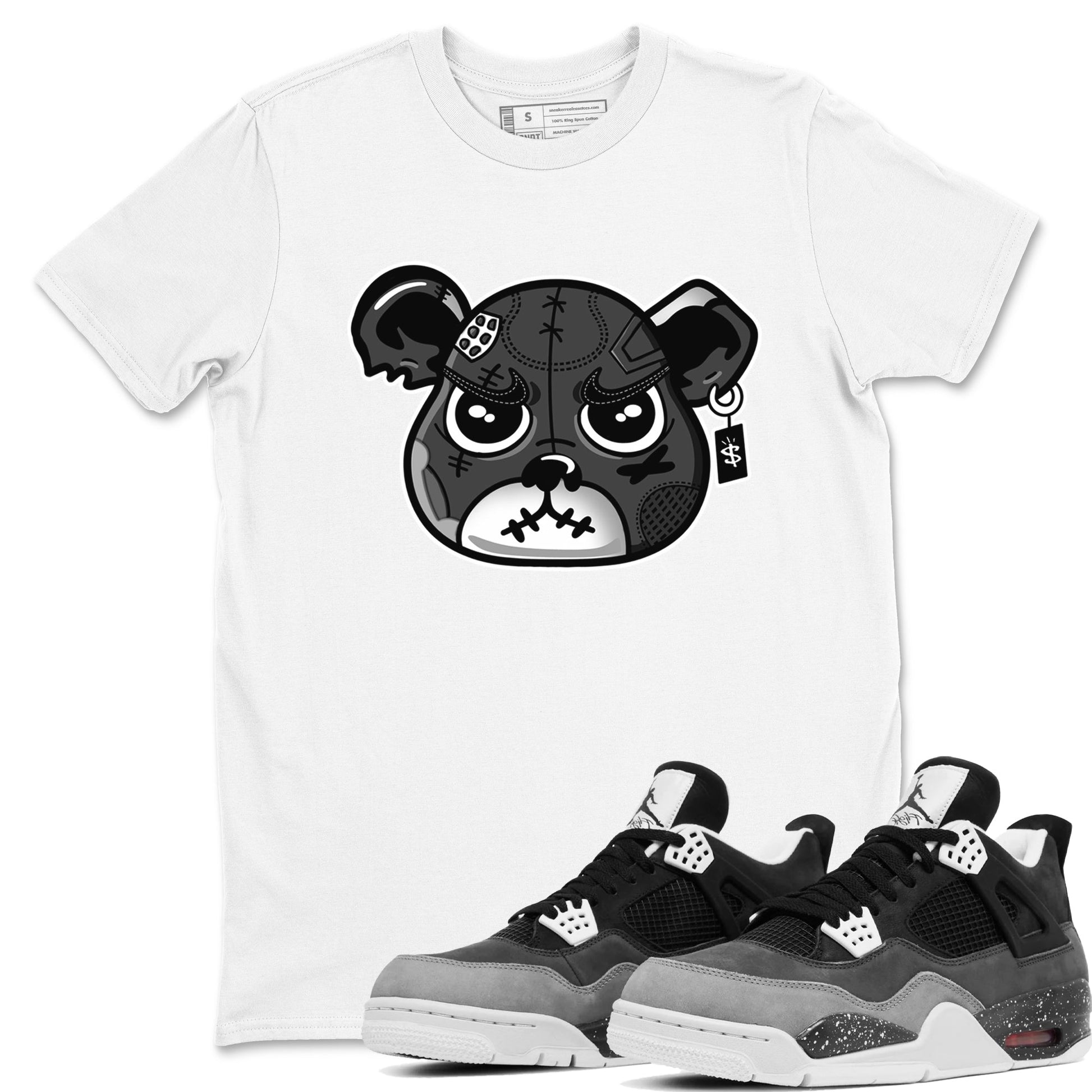 4s Fear shirts to match jordans Sneaker Bear Face sneaker match tees Air Jordan 4 Retro Fear match shoes to clothes SNRT Sneaker Tees unisex cotton White 1 shirts