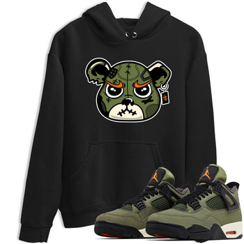 Sneaker match tees – Sneaker Tees To Match Undefeated inspired colorways Air Jordan 4 OG Olive Shoes  – Sneaker Bear Face Tee Black 1
