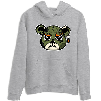 Sneaker match tees – Sneaker Tees To Match Undefeated inspired colorways Air Jordan 4 OG Olive Shoes  – Sneaker Bear Face Tee Heather Grey 2