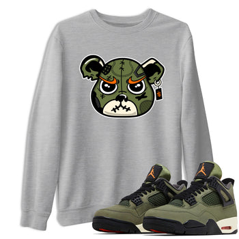Sneaker match tees – Sneaker Tees To Match Undefeated inspired colorways Air Jordan 4 OG Olive Shoes  – Sneaker Bear Face Tee Heather Grey 1