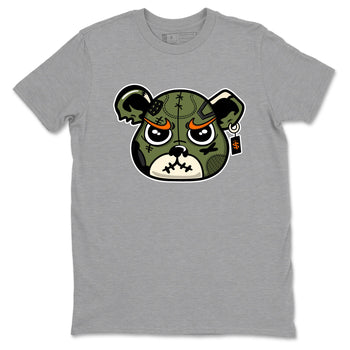 Sneaker match tees – Sneaker Tees To Match Undefeated inspired colorways Air Jordan 4 OG Olive Shoes  – Sneaker Bear Face Tee Heather Grey 2