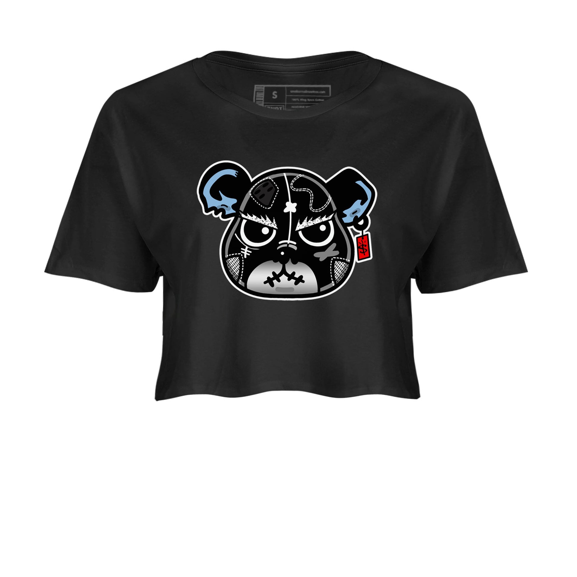 5s Black Metallic Reimagined shirts to match jordans Sneaker Bear Face best t shirts to wear with jordans Air Jordan 5 Reimagined match shoes to clothes SNRT Sneaker Tees unisex cotton Black 2 crop tee