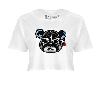 5s Black Metallic Reimagined shirts to match jordans Sneaker Bear Face best t shirts to wear with jordans Air Jordan 5 Reimagined match shoes to clothes SNRT Sneaker Tees unisex cotton White 2 crop tee