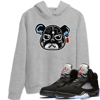 5s Black Metallic Reimagined shirts to match jordans Sneaker Bear Face best t shirts to wear with jordans Air Jordan 5 Reimagined match shoes to clothes SNRT Sneaker Tees unisex cotton Heather Grey 1 shirts
