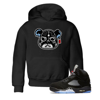 5s Black Metallic Reimagined shirts to match jordans Sneaker Bear Face best t shirts to wear with jordans Air Jordan 5 Reimagined match shoes to clothes SNRT Sneaker Tees Youth Baby Black 1 tee