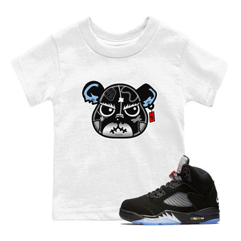 5s Black Metallic Reimagined shirts to match jordans Sneaker Bear Face best t shirts to wear with jordans Air Jordan 5 Reimagined match shoes to clothes SNRT Sneaker Tees Youth Baby White 1 tee