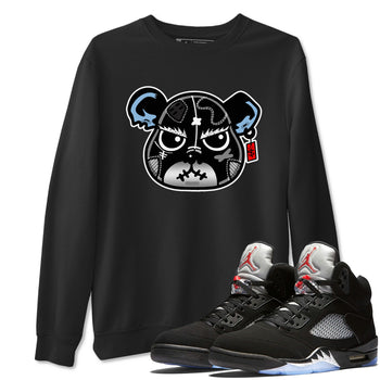 5s Black Metallic Reimagined shirts to match jordans Sneaker Bear Face best t shirts to wear with jordans Air Jordan 5 Reimagined match shoes to clothes SNRT Sneaker Tees unisex cotton Black 1 shirts