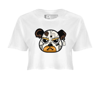 5s Golden Ticket shirts to match jordans  Sneaker Bear Face shirts to match jordans Air Jordan 5 Golden Ticket match shoes to clothes SNRT Sneaker Tees unisex cotton White 2 crop tee