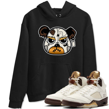 5s Golden Ticket shirts to match jordans  Sneaker Bear Face shirts to match jordans Air Jordan 5 Golden Ticket match shoes to clothes SNRT Sneaker Tees unisex cotton Black 1 shirts
