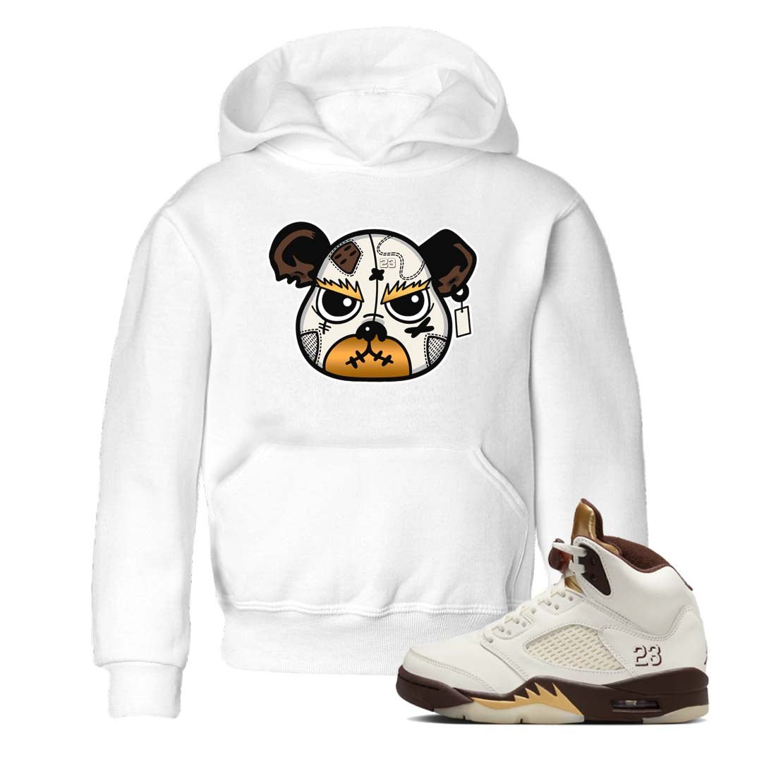 5s Golden Ticket shirts to match jordans  Sneaker Bear Face shirts to match jordans Air Jordan 5 Golden Ticket match shoes to clothes SNRT Sneaker Tees Youth Baby White 1 tee