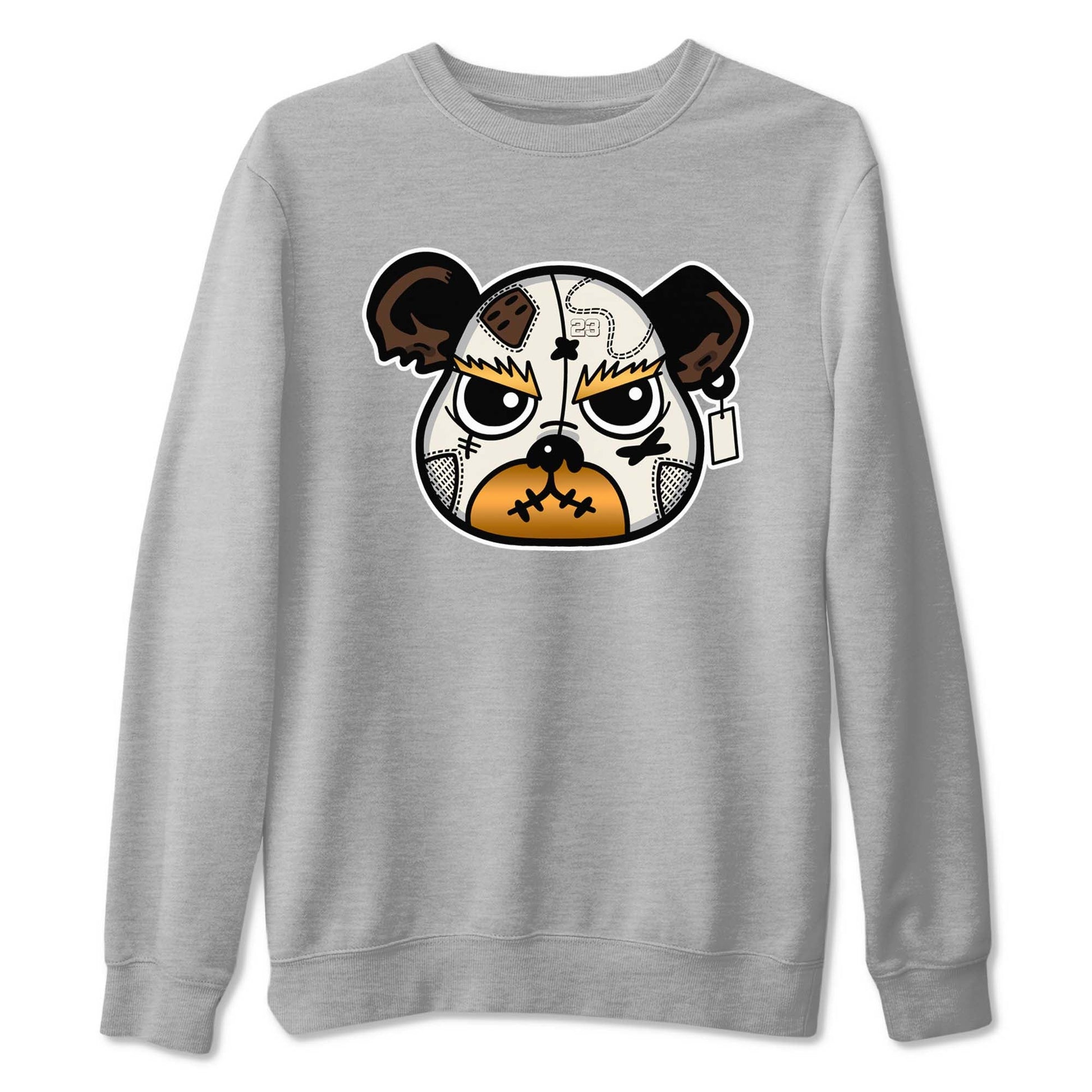 5s Golden Ticket shirts to match jordans  Sneaker Bear Face shirts to match jordans Air Jordan 5 Golden Ticket match shoes to clothes SNRT Sneaker Tees unisex cotton Heather Grey 2 shirts