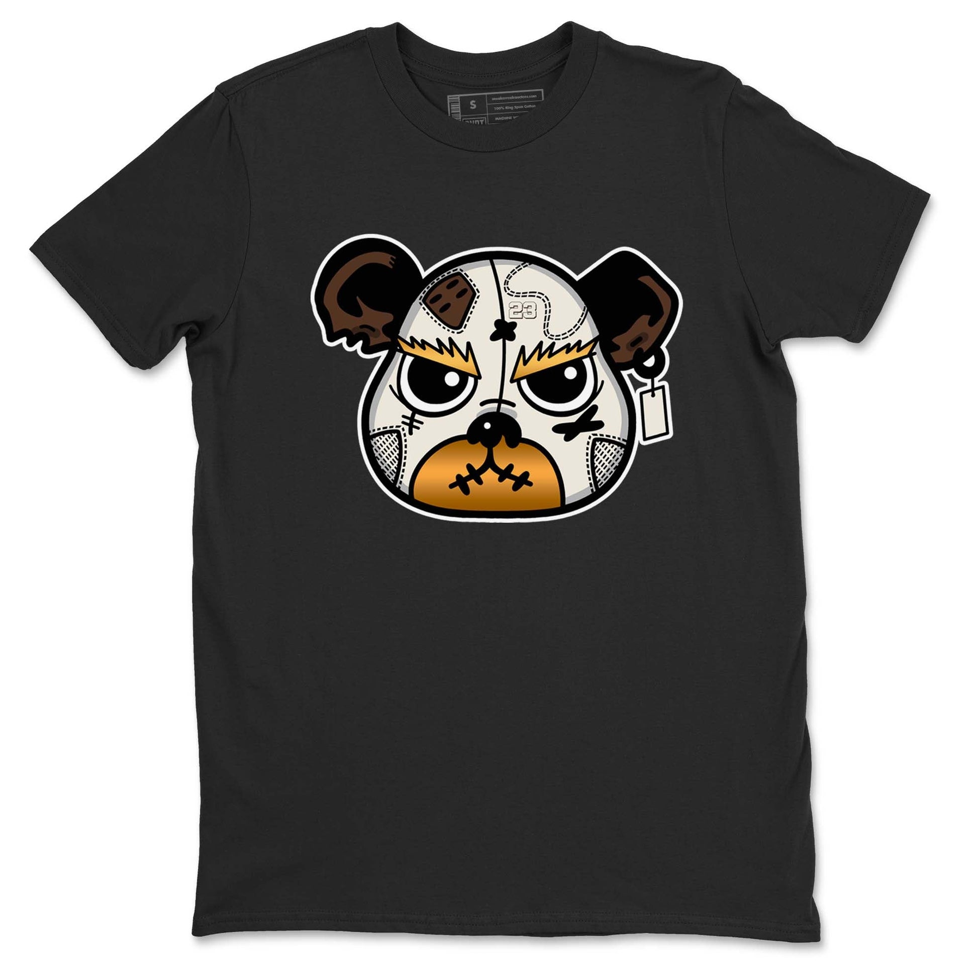 5s Golden Ticket shirts to match jordans  Sneaker Bear Face shirts to match jordans Air Jordan 5 Golden Ticket match shoes to clothes SNRT Sneaker Tees unisex cotton Black 2 shirts