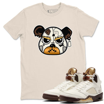 5s Golden Ticket shirts to match jordans  Sneaker Bear Face shirts to match jordans Air Jordan 5 Golden Ticket match shoes to clothes SNRT Sneaker Tees unisex cotton Natural 1 shirts