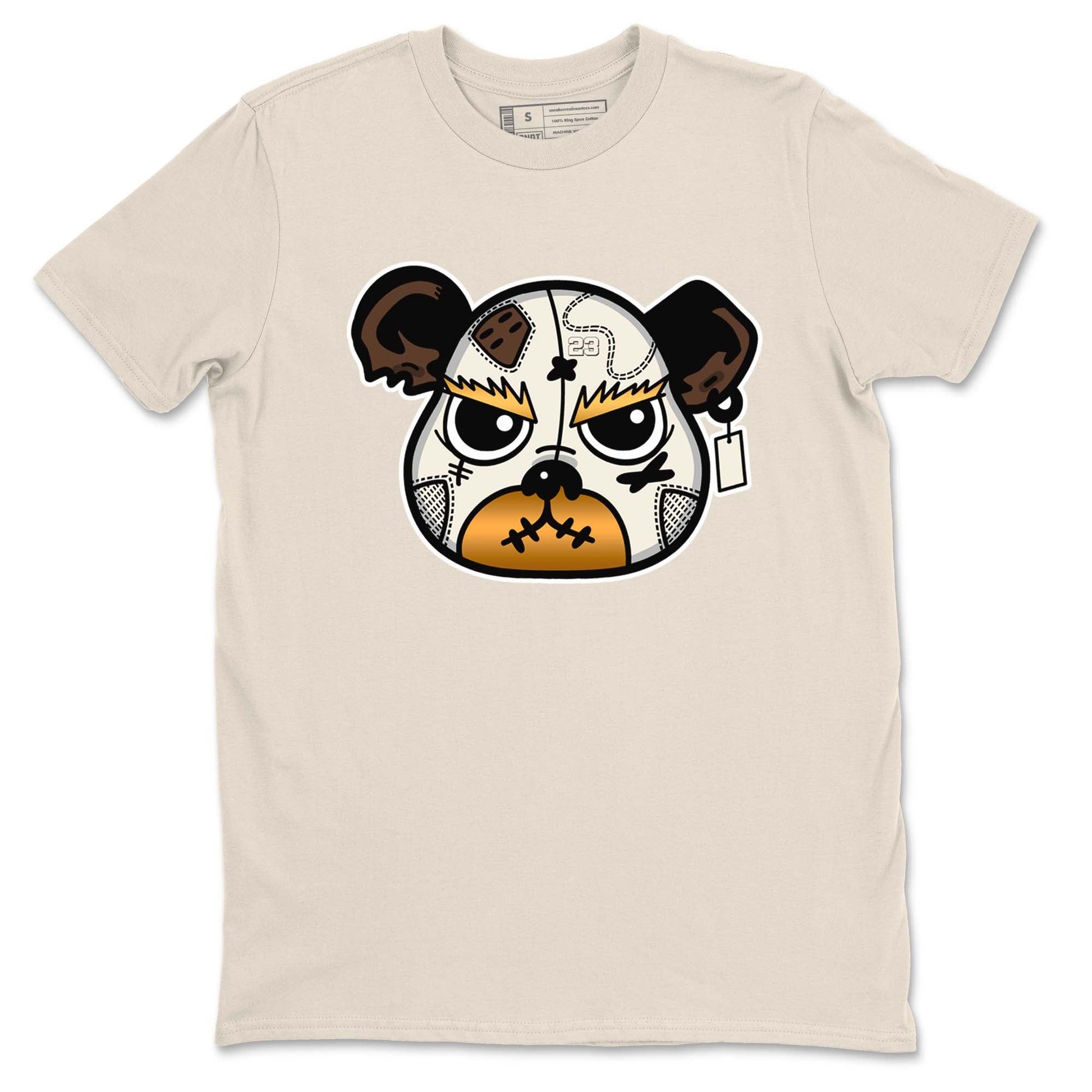5s Golden Ticket shirts to match jordans  Sneaker Bear Face shirts to match jordans Air Jordan 5 Golden Ticket match shoes to clothes SNRT Sneaker Tees unisex cotton Natural 2 shirts