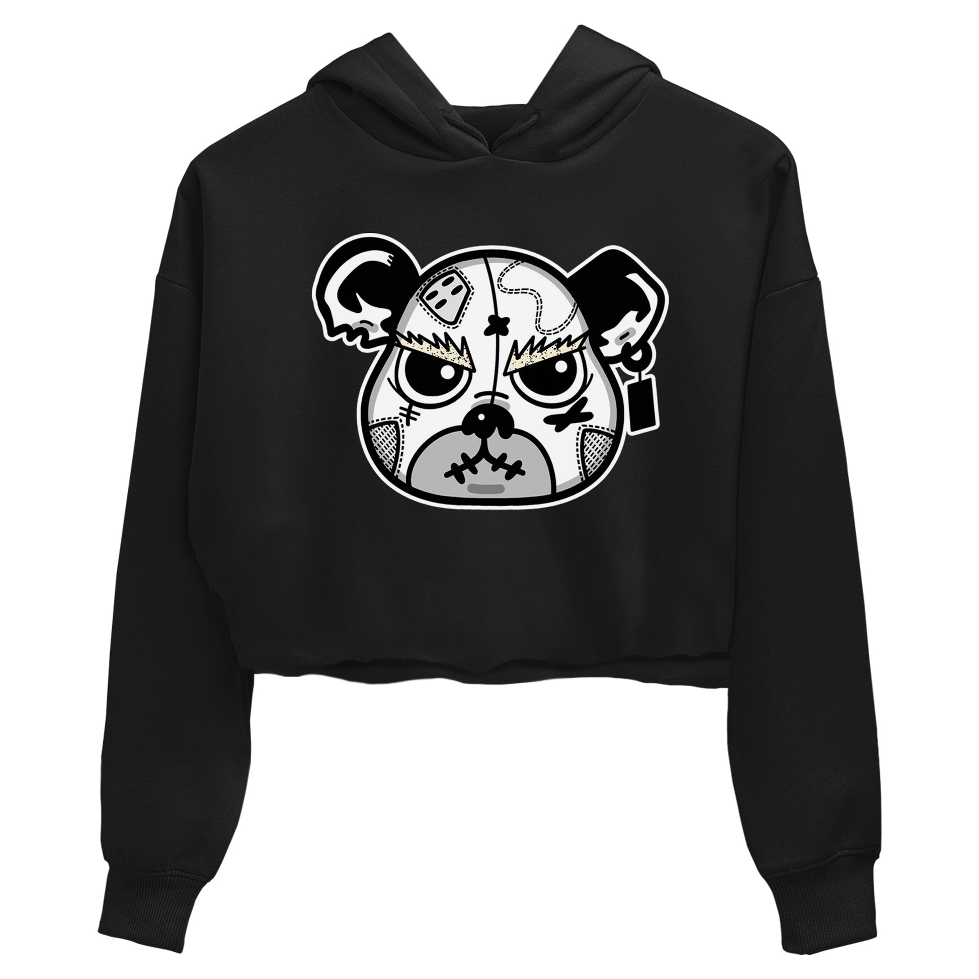 5s White Black shirts to match jordans Sneaker Bear Face sneaker match tees Air Jordan 5 Retro White Black match shoes to clothes SNRT Sneaker Tees unisex cotton Black 2 crop tee