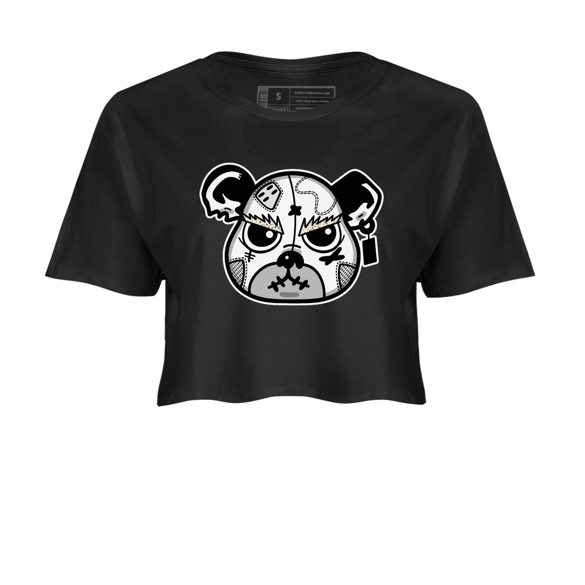 5s White Black shirts to match jordans Sneaker Bear Face sneaker match tees Air Jordan 5 Retro White Black match shoes to clothes SNRT Sneaker Tees unisex cotton Black 2 crop tee