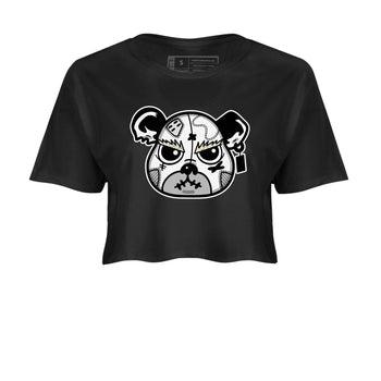 5s White Black shirts to match jordans Sneaker Bear Face sneaker match tees Air Jordan 5 Retro White Black match shoes to clothes SNRT Sneaker Tees unisex cotton Black 2 crop tee