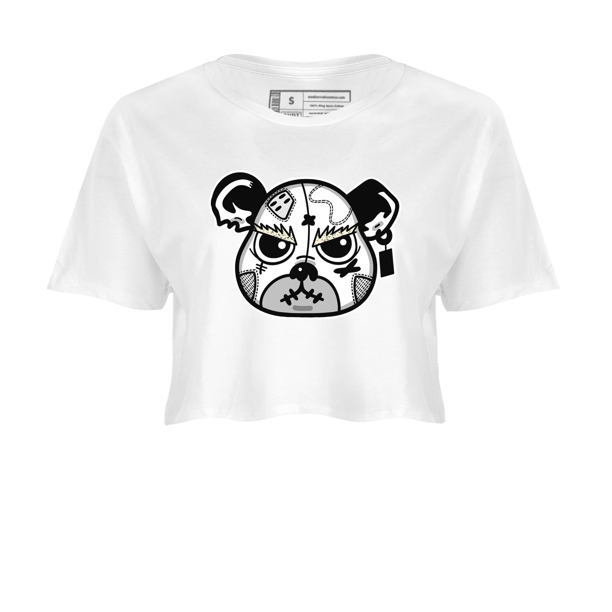5s White Black shirts to match jordans Sneaker Bear Face sneaker match tees Air Jordan 5 Retro White Black match shoes to clothes SNRT Sneaker Tees unisex cotton White 2 crop tee
