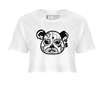 5s White Black shirts to match jordans Sneaker Bear Face sneaker match tees Air Jordan 5 Retro White Black match shoes to clothes SNRT Sneaker Tees unisex cotton White 2 crop tee