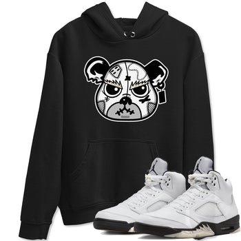 5s White Black shirts to match jordans Sneaker Bear Face sneaker match tees Air Jordan 5 Retro White Black match shoes to clothes SNRT Sneaker Tees unisex cotton Black 1 shirts