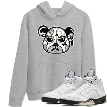 5s White Black shirts to match jordans Sneaker Bear Face sneaker match tees Air Jordan 5 Retro White Black match shoes to clothes SNRT Sneaker Tees unisex cotton Heather Grey 1 shirts