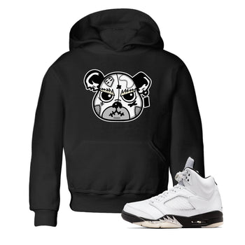 5s White Black shirts to match jordans Sneaker Bear Face sneaker match tees Air Jordan 5 Retro White Black match shoes to clothes SNRT Sneaker Tees Youth Baby Black 1 tee