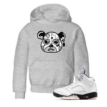 5s White Black shirts to match jordans Sneaker Bear Face sneaker match tees Air Jordan 5 Retro White Black match shoes to clothes SNRT Sneaker Tees Youth Baby Heather Grey 1 tee