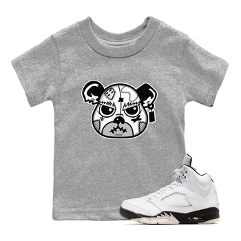 5s White Black shirts to match jordans Sneaker Bear Face sneaker match tees Air Jordan 5 Retro White Black match shoes to clothes SNRT Sneaker Tees Youth Baby Heather Grey 1 tee