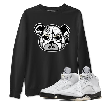 5s White Black shirts to match jordans Sneaker Bear Face sneaker match tees Air Jordan 5 Retro White Black match shoes to clothes SNRT Sneaker Tees unisex cotton Black 1 shirts