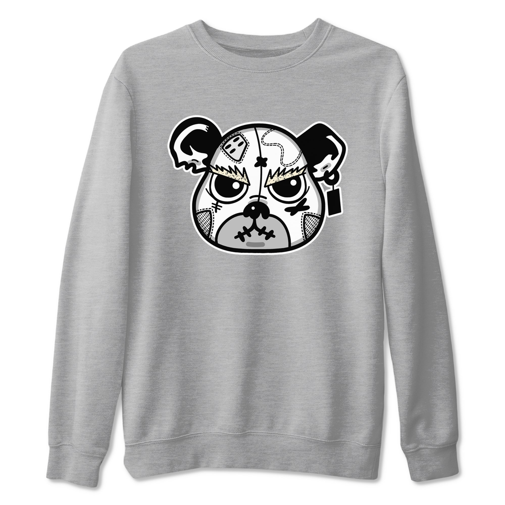 5s White Black shirts to match jordans Sneaker Bear Face sneaker match tees Air Jordan 5 Retro White Black match shoes to clothes SNRT Sneaker Tees unisex cotton Heather Grey 2 shirts