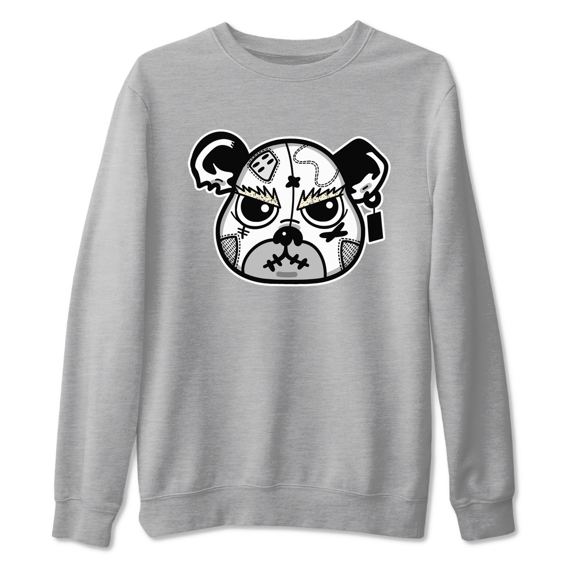 5s White Black shirts to match jordans Sneaker Bear Face sneaker match tees Air Jordan 5 Retro White Black match shoes to clothes SNRT Sneaker Tees unisex cotton Heather Grey 2 shirts