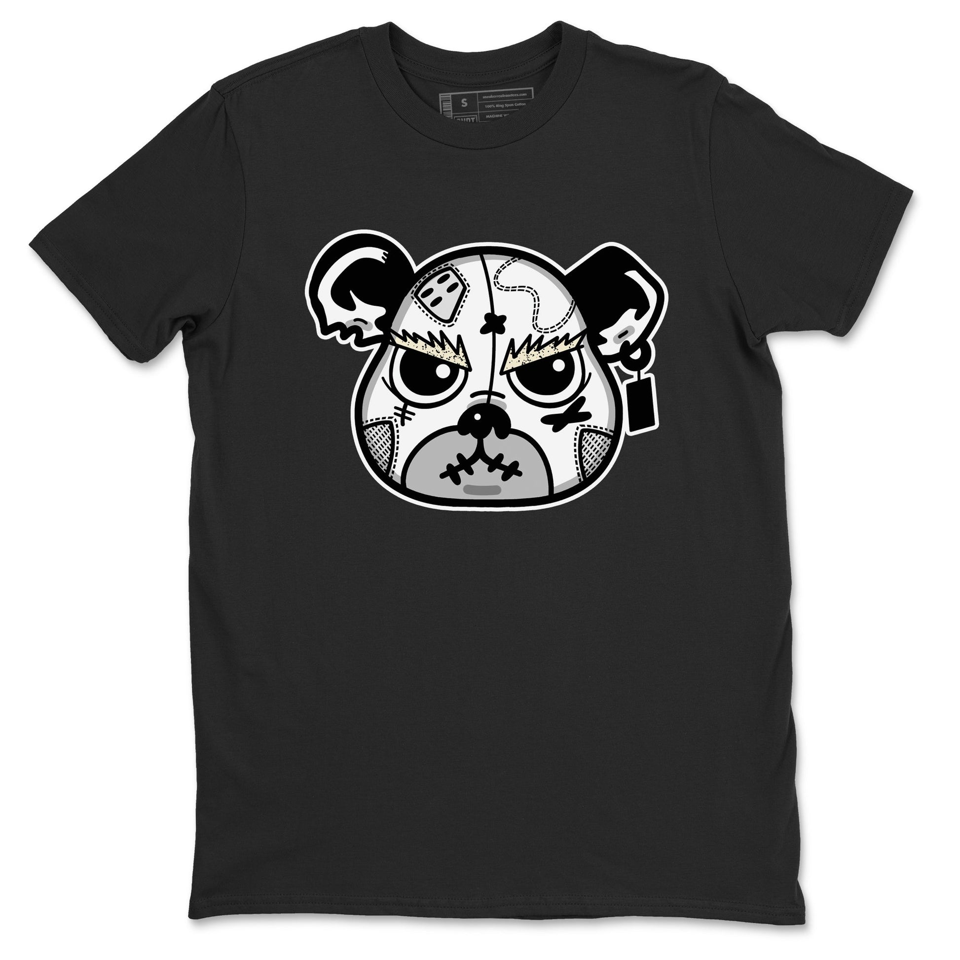 5s White Black shirts to match jordans Sneaker Bear Face sneaker match tees Air Jordan 5 Retro White Black match shoes to clothes SNRT Sneaker Tees unisex cotton Black 2 shirts