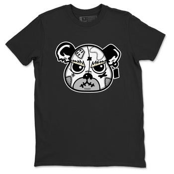 5s White Black shirts to match jordans Sneaker Bear Face sneaker match tees Air Jordan 5 Retro White Black match shoes to clothes SNRT Sneaker Tees unisex cotton Black 2 shirts