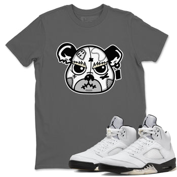 5s White Black shirts to match jordans Sneaker Bear Face sneaker match tees Air Jordan 5 Retro White Black match shoes to clothes SNRT Sneaker Tees unisex cotton Cool Grey 1 shirts
