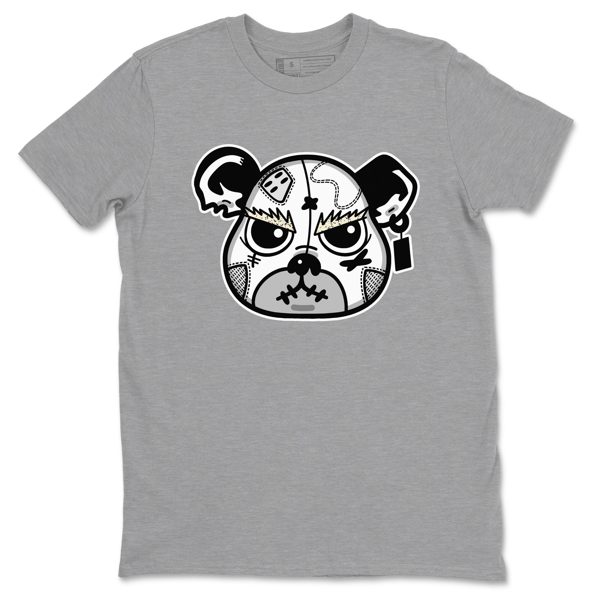 5s White Black shirts to match jordans Sneaker Bear Face sneaker match tees Air Jordan 5 Retro White Black match shoes to clothes SNRT Sneaker Tees unisex cotton Heather Grey 2 shirts