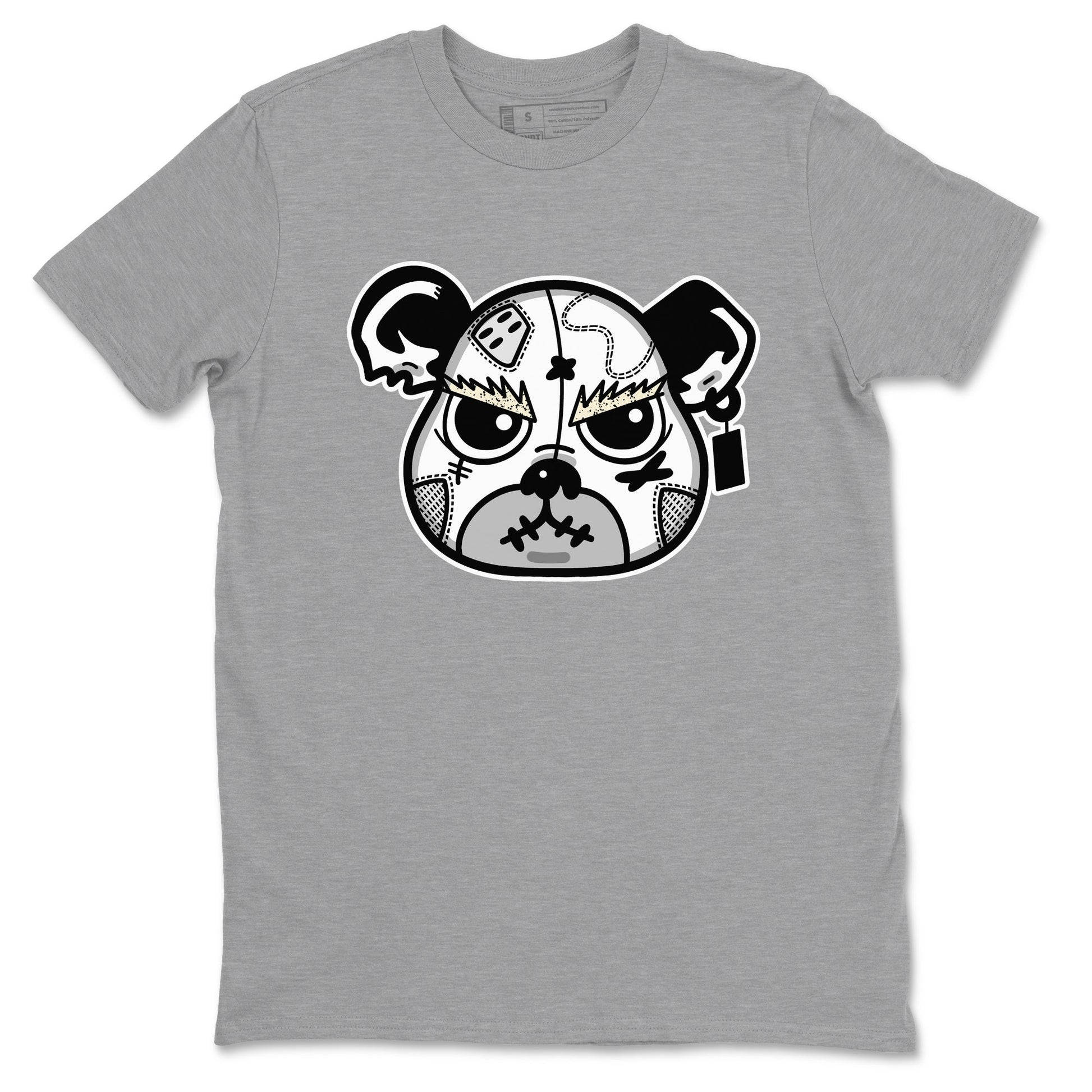 5s White Black shirts to match jordans Sneaker Bear Face sneaker match tees Air Jordan 5 Retro White Black match shoes to clothes SNRT Sneaker Tees unisex cotton Heather Grey 2 shirts