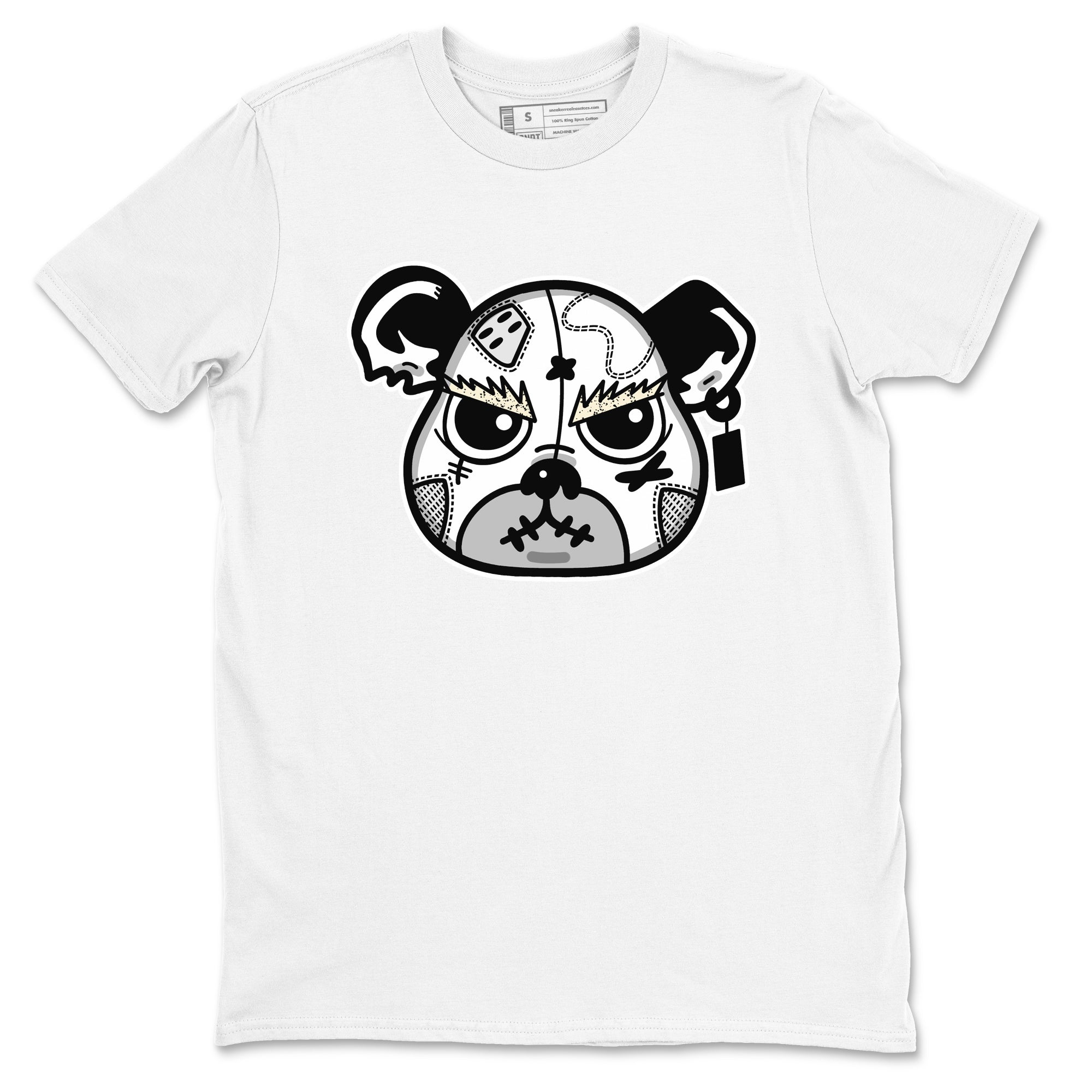 5s White Black shirts to match jordans Sneaker Bear Face sneaker match tees Air Jordan 5 Retro White Black match shoes to clothes SNRT Sneaker Tees unisex cotton White 2 shirts