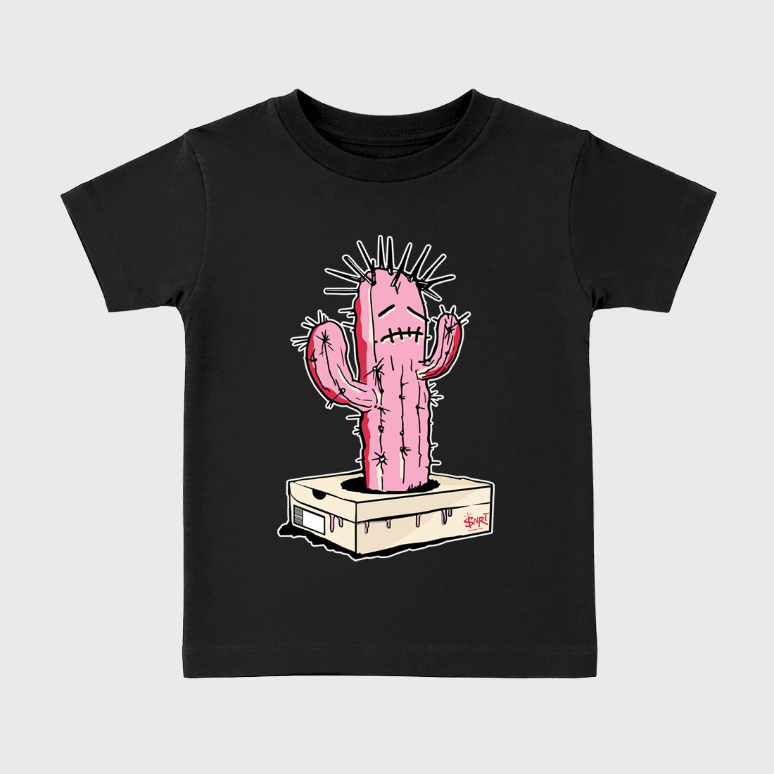 Perfect Sneakerhead Fashion Outfits – Sneaker Tees To Match Air Jordan 1 Low OG x Travis Scott Tropical Pink Shoes – Sneaker Box Cactus Kids Graphic T-Shirt Black 2