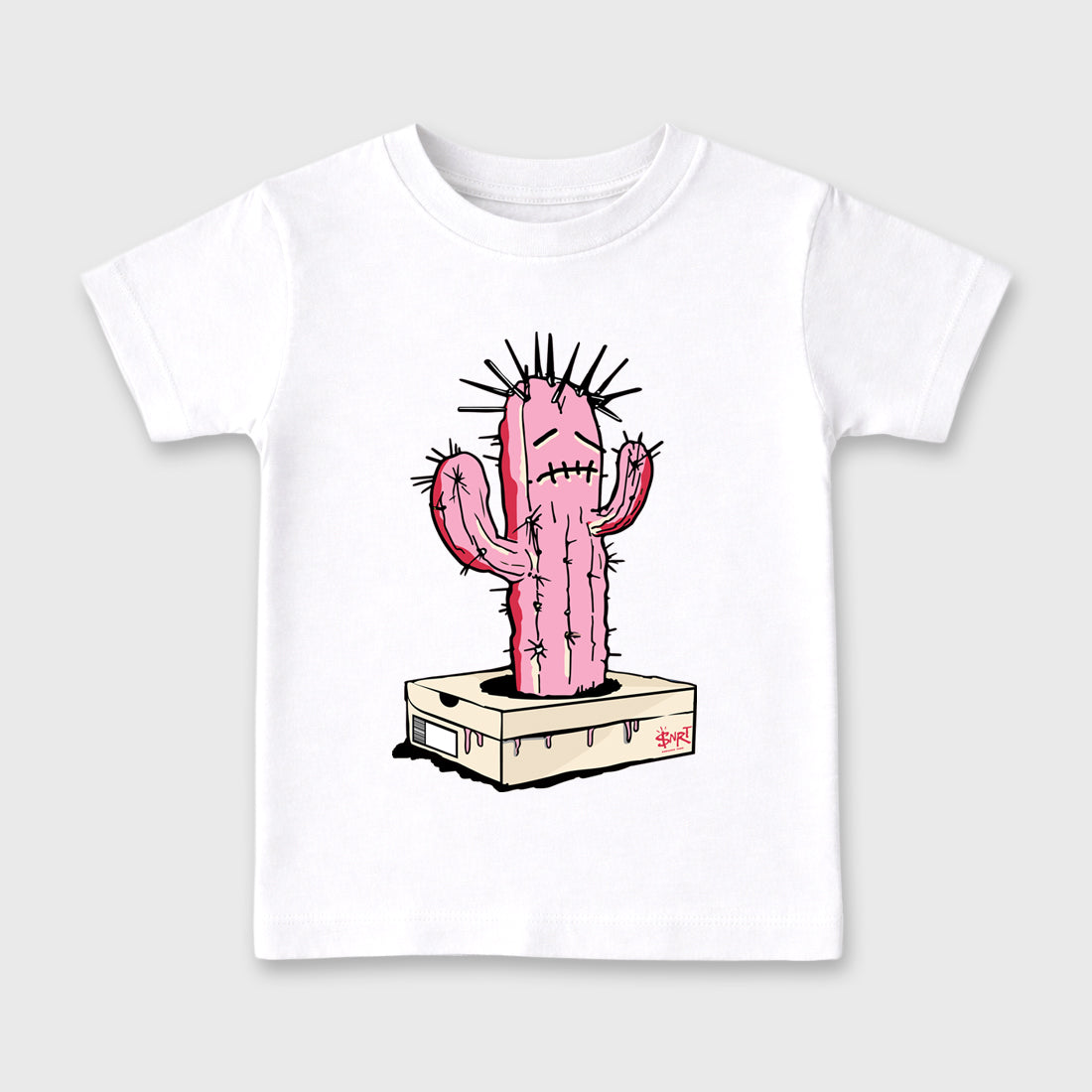 Perfect Sneakerhead Fashion Outfits – Sneaker Tees To Match Air Jordan 1 Low OG x Travis Scott Tropical Pink Shoes – Sneaker Box Cactus Kids Graphic T-Shirt White 2