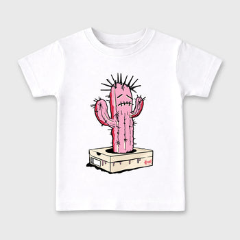 Perfect Sneakerhead Fashion Outfits – Sneaker Tees To Match Air Jordan 1 Low OG x Travis Scott Tropical Pink Shoes – Sneaker Box Cactus Kids Graphic T-Shirt White 2