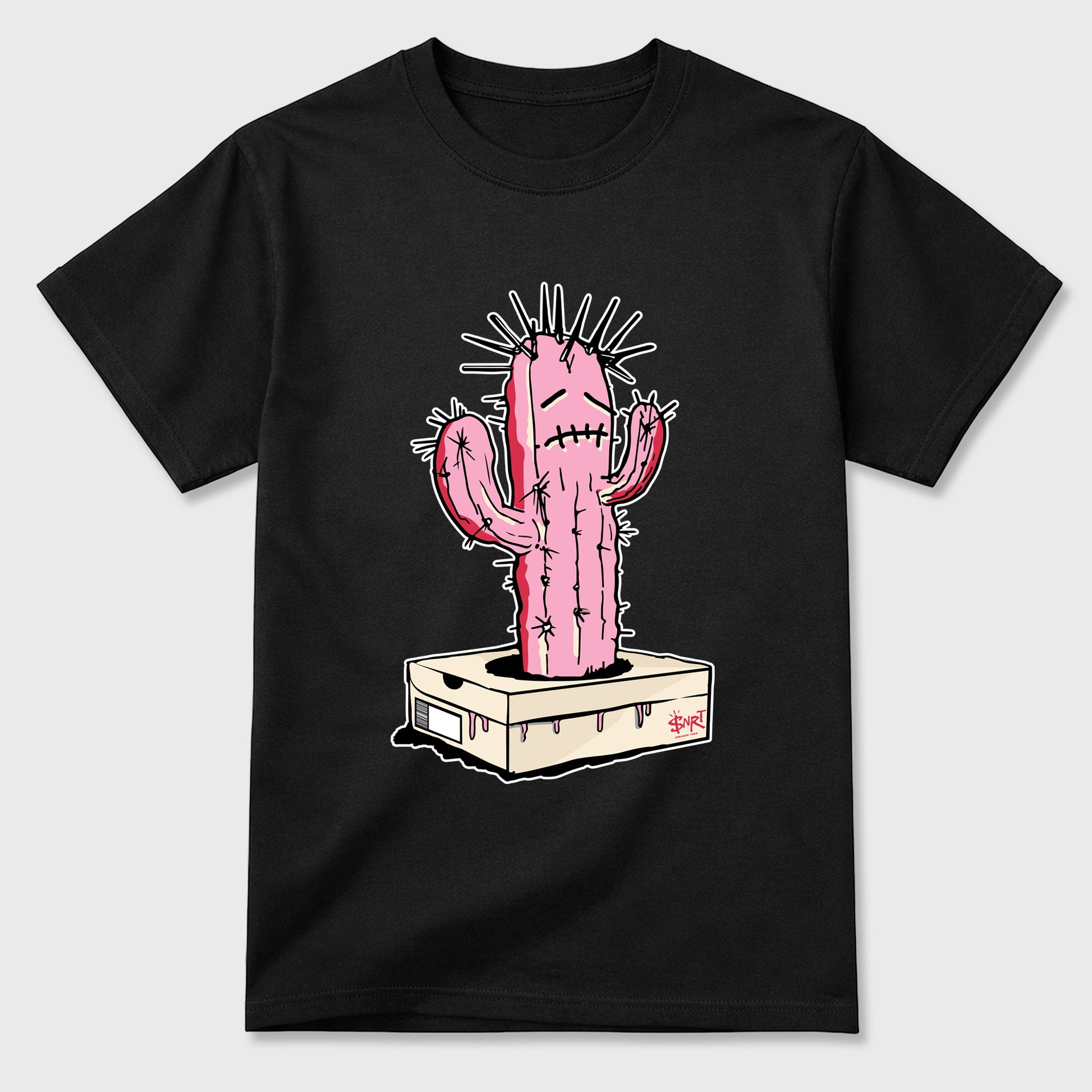 Perfect Sneakerhead Fashion Outfits – Sneaker Tees To Match Air Jordan 1 Low OG x Travis Scott Tropical Pink Shoes – Sneaker Box Cactus Graphic Tee Black 2