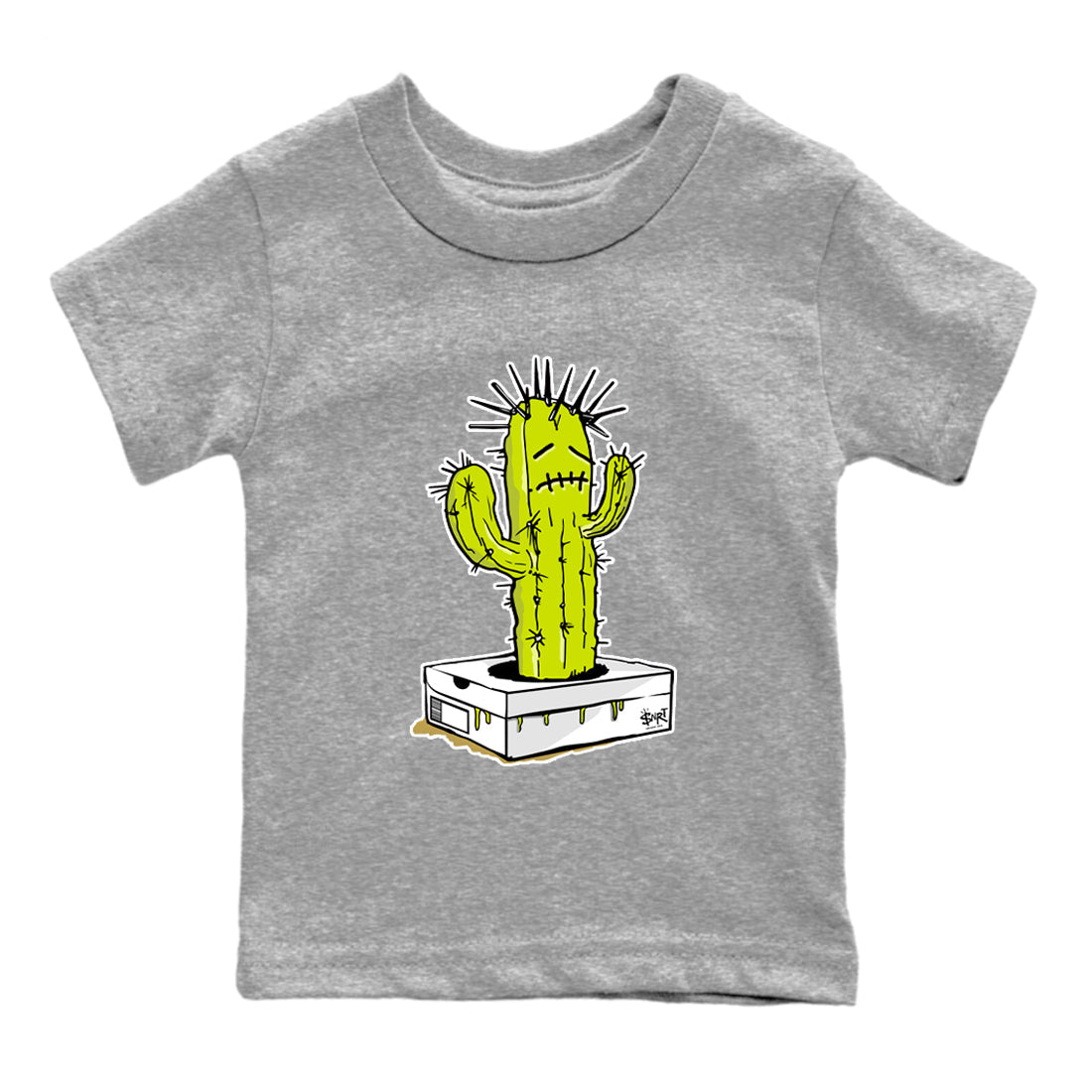 13s Bright Cactus shirts to match jordans Sneaker Box Cactus sneaker match tees AJ 13 Bright Cactus match shoes to clothes SNRT Sneaker Tees Youth Baby Heather Grey 2 tee