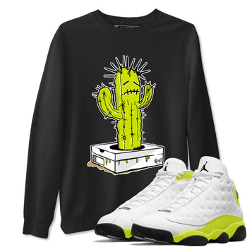 13s Bright Cactus shirts to match jordans Sneaker Box Cactus sneaker match tees AJ 13 Bright Cactus match shoes to clothes SNRT Sneaker Tees unisex cotton Black 1 shirts