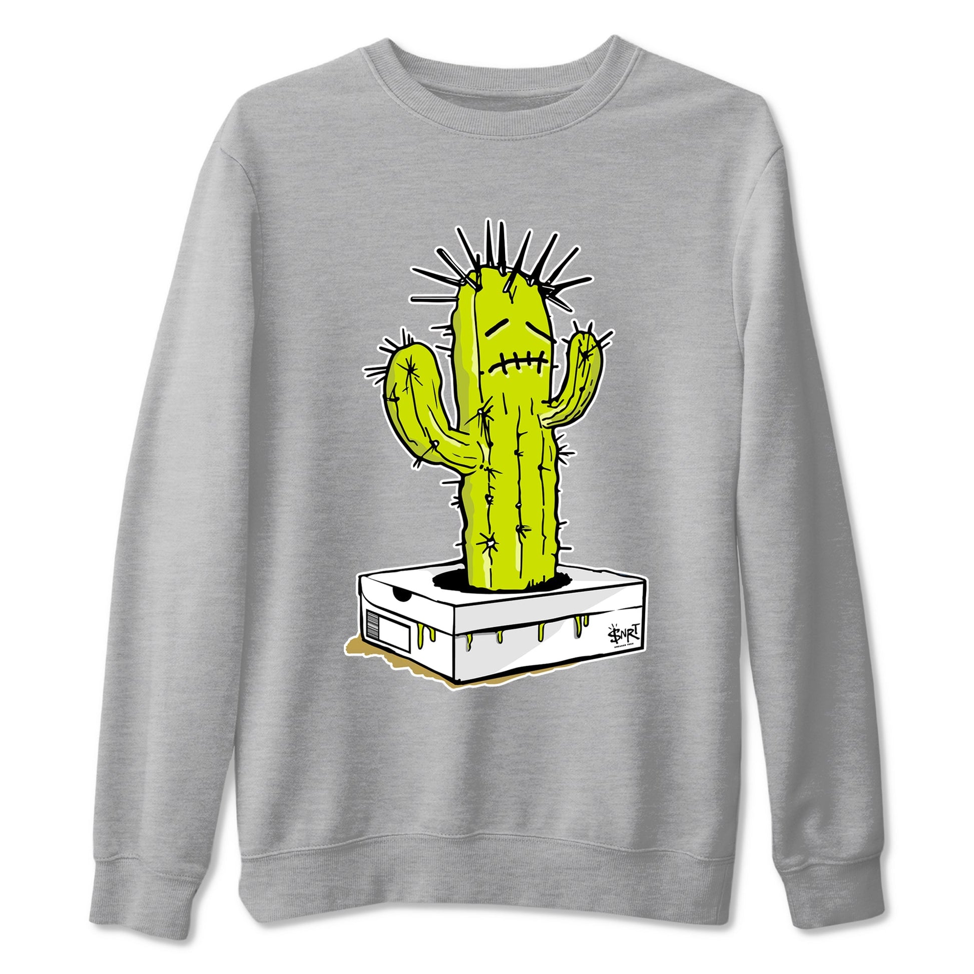 13s Bright Cactus shirts to match jordans Sneaker Box Cactus sneaker match tees AJ 13 Bright Cactus match shoes to clothes SNRT Sneaker Tees unisex cotton Heather Grey 2 shirts